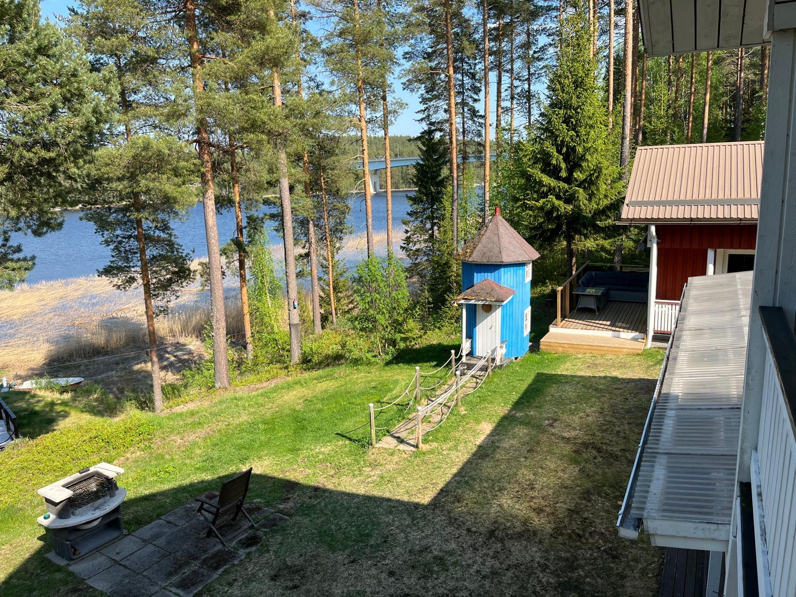 Pihapiiri: aitta, rantasauna ja järvi